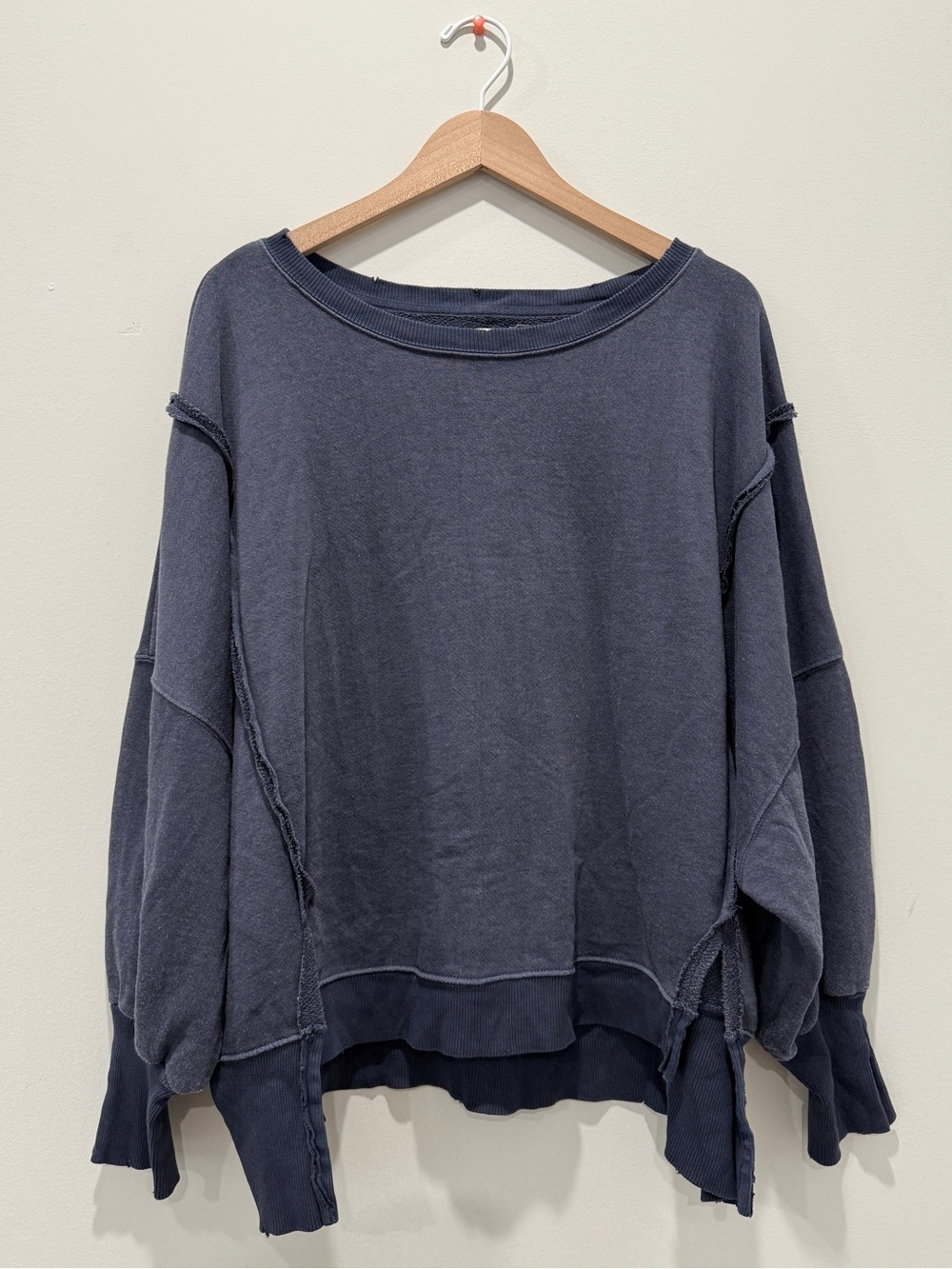 Free People Washed Navy Oversized Women's Sweatshirt